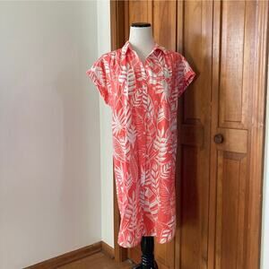 Old Navy Tropical Print Linen Blend Shift Dress, Size L